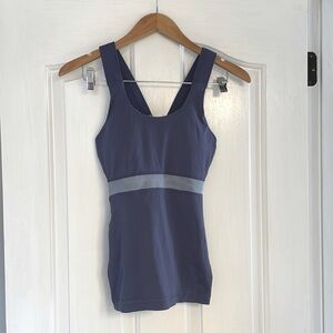 EUC Lululemon Blue Criss Cross Back Shelf Bra Tank Top